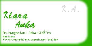 klara anka business card